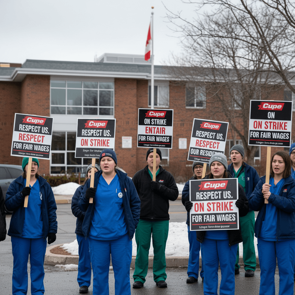 2,200 Nova Scotia long-term care workers strike over three-year contract gap