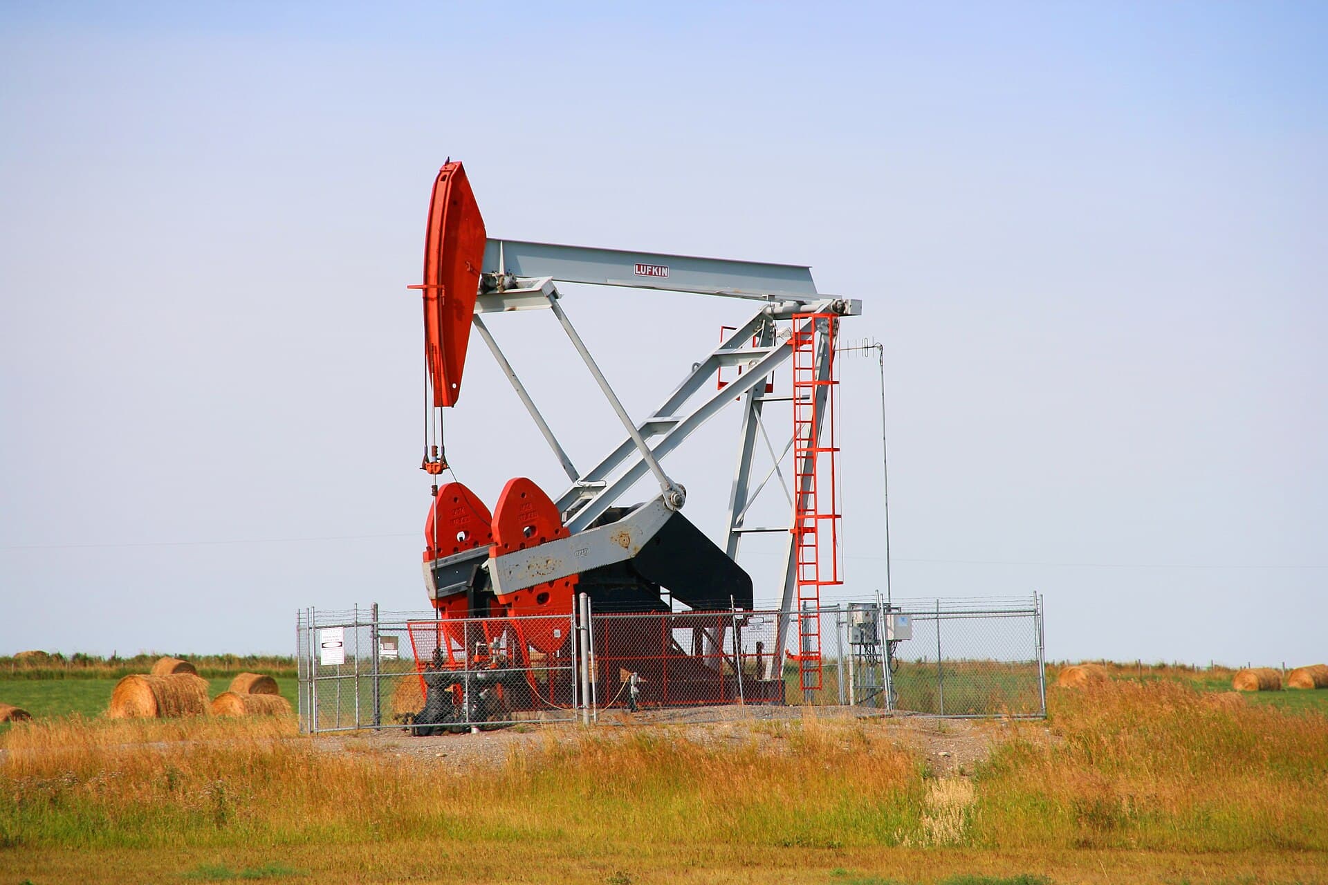 31 Pumpjack in oil well - oil industry in Alberta, Canada