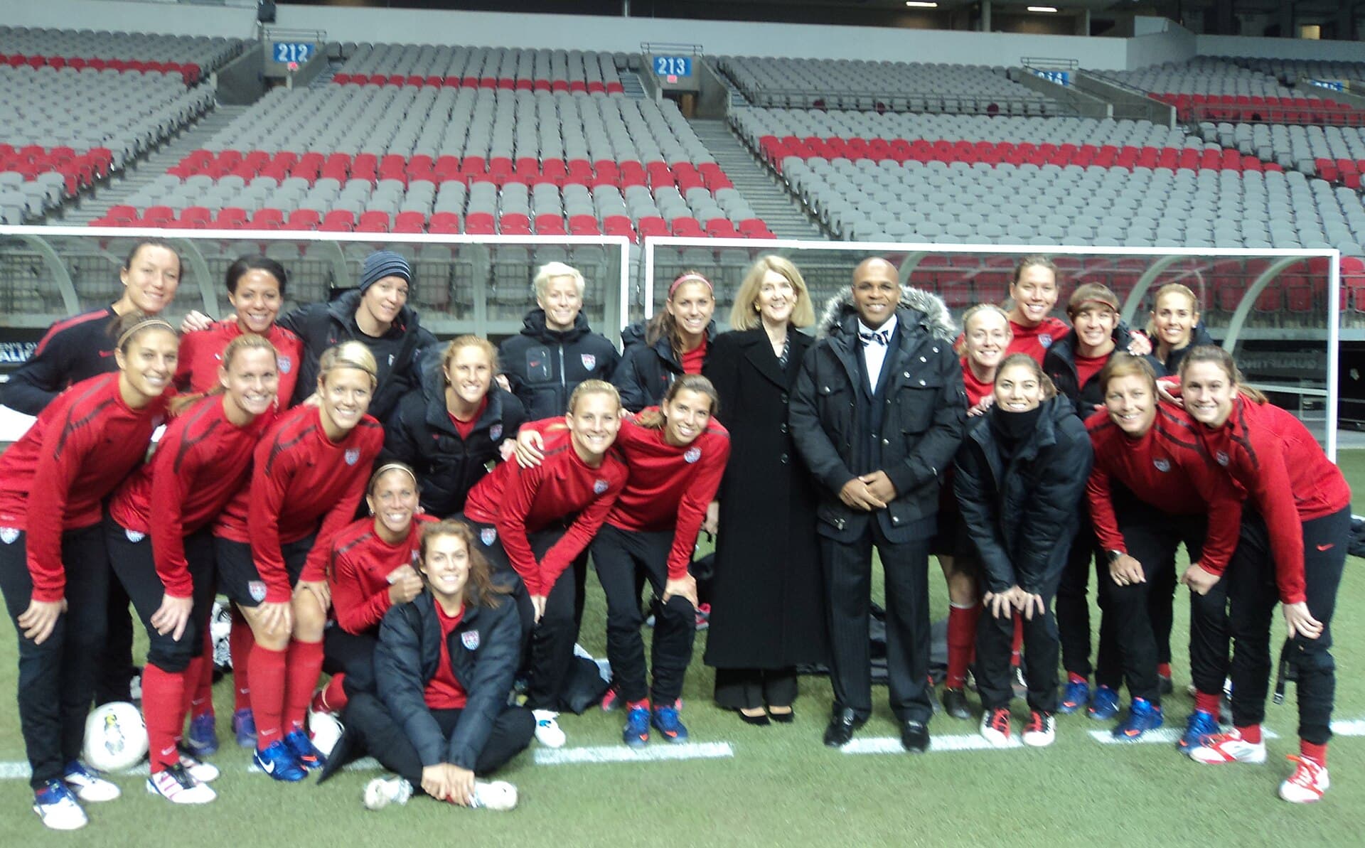 U.S. Women's Soccer team in Vancouver with Consul General Anne Callaghan